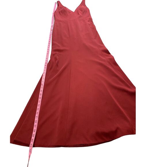 Jenny Yoo Collection Jade 1816 Luxe Crepe Dress Gown Cranberry Size 12 - Picture 9 of 9